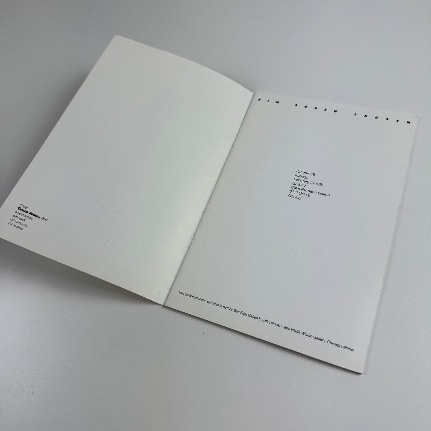 Kim Soren Larsen | Galleri K, Oslo, Norway 1991