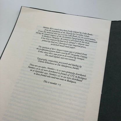 My Justification – Congress of the Association Typographique, 1992 | Colin Banks | Limited edition booklet