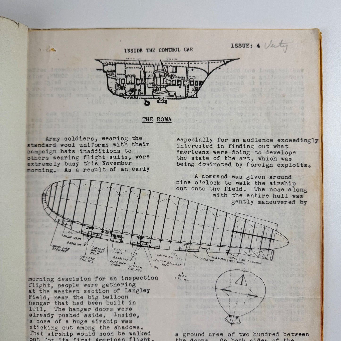 Inside the Control Car.’ 1970/4 American publication on airships 1970/74