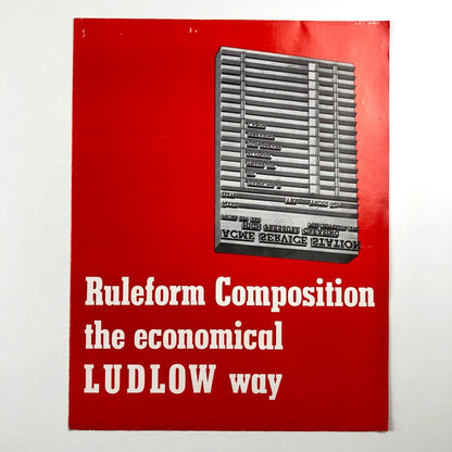 Ruleform Composition the Economical Ludlow Way | Fold-out promotional poster