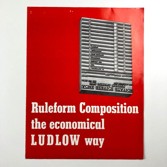 Ruleform Composition the Economical Ludlow Way | Fold-out promotional poster