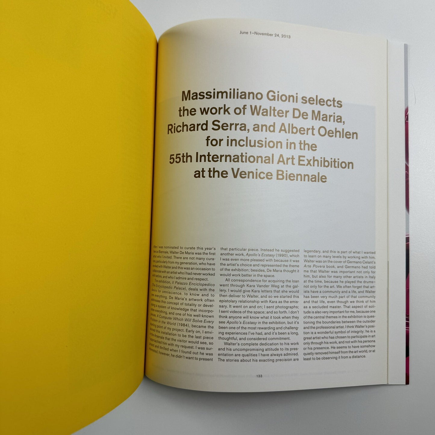 Gagosian Gallery, New York, Summer 2013 catalogue