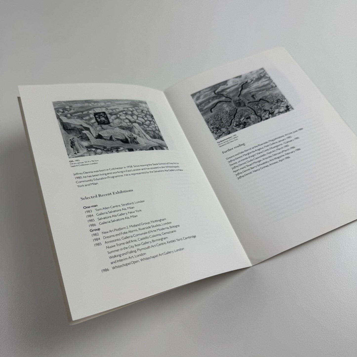 Leaflet for Jeffrey Dennis: Recent Paintings | New Gallery, 1986 text Stuart Morgan
