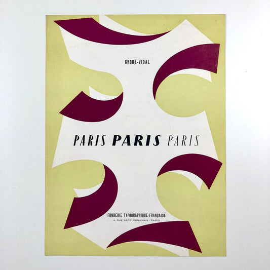 Paris - type specimen sheet | Fonderie Typographique Française | Crous-Vidal, 1954