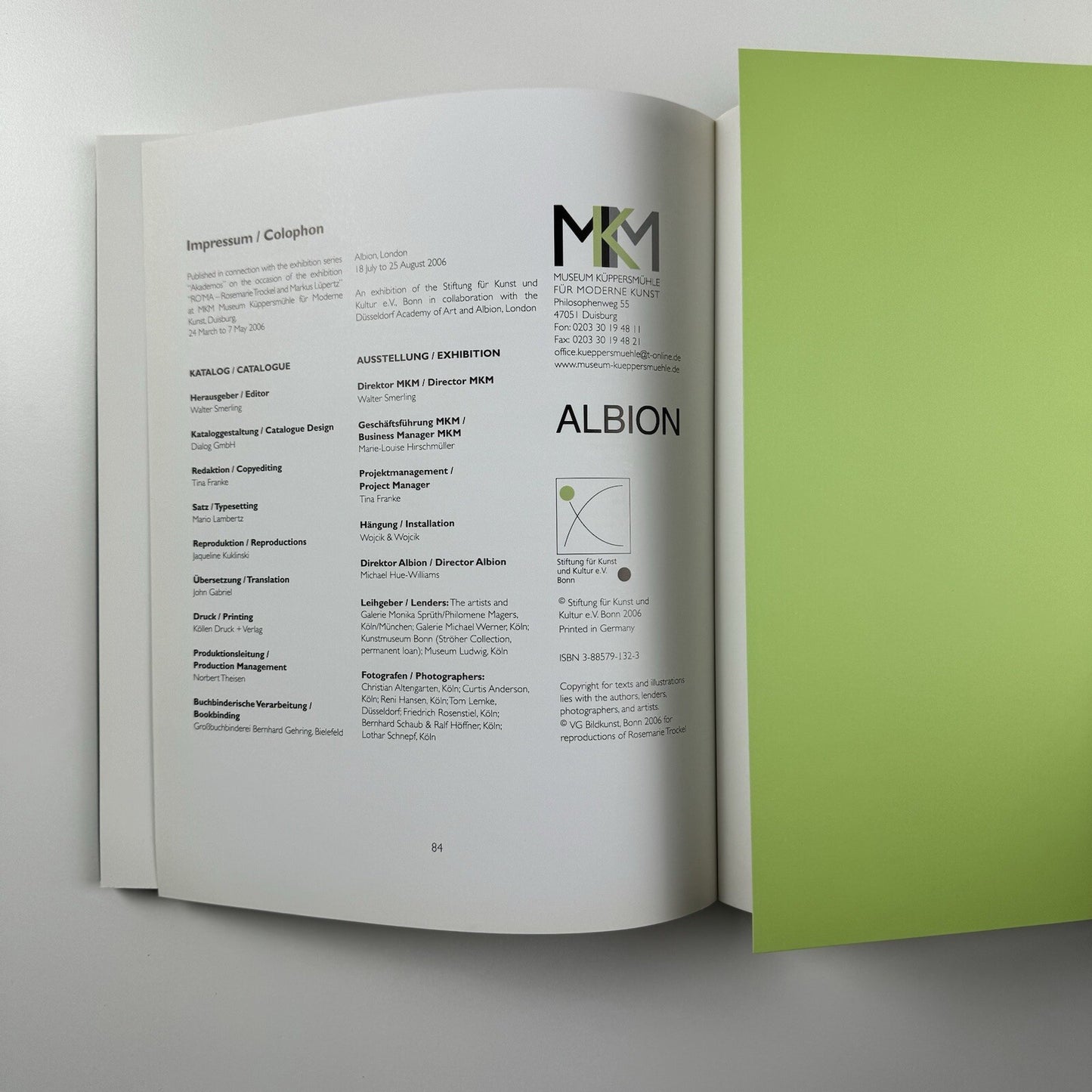 RO'MA - Rosemarie Trockel and Markus Lüpertz, 2006 Akademos exhibition catalogue