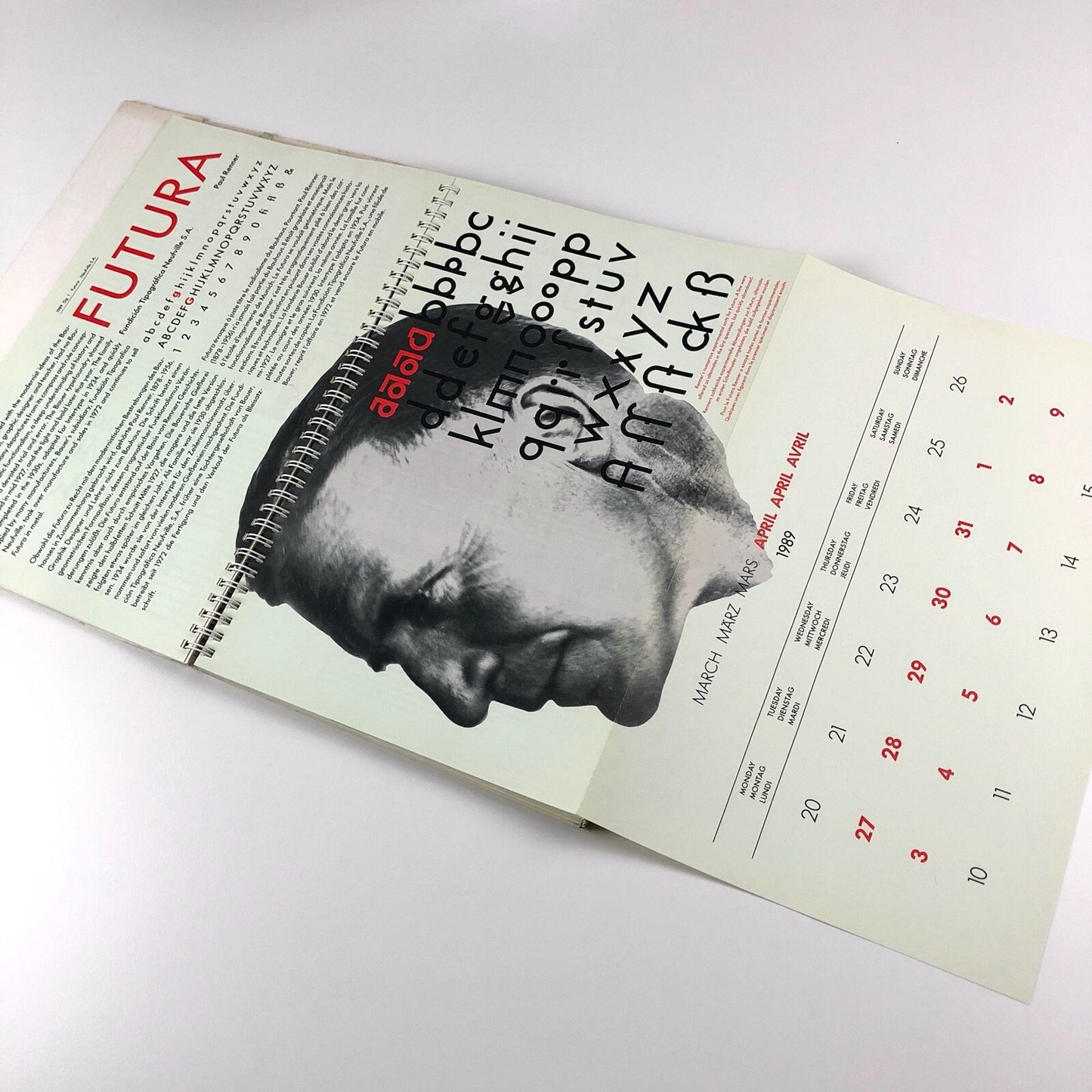 26 Letters / Letters / Lettres | 1989 wire-bound calendar ATypI | Bundesverbandes