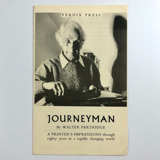 Journeyman by Walter Partridge | 4-page leaflet for publication by Perdix Press