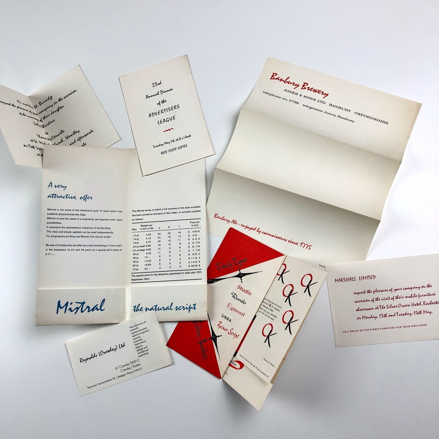 Mistral type specimen leaflet with 6 inserts | Typefoundry Amsterdam | Roger Excoffon