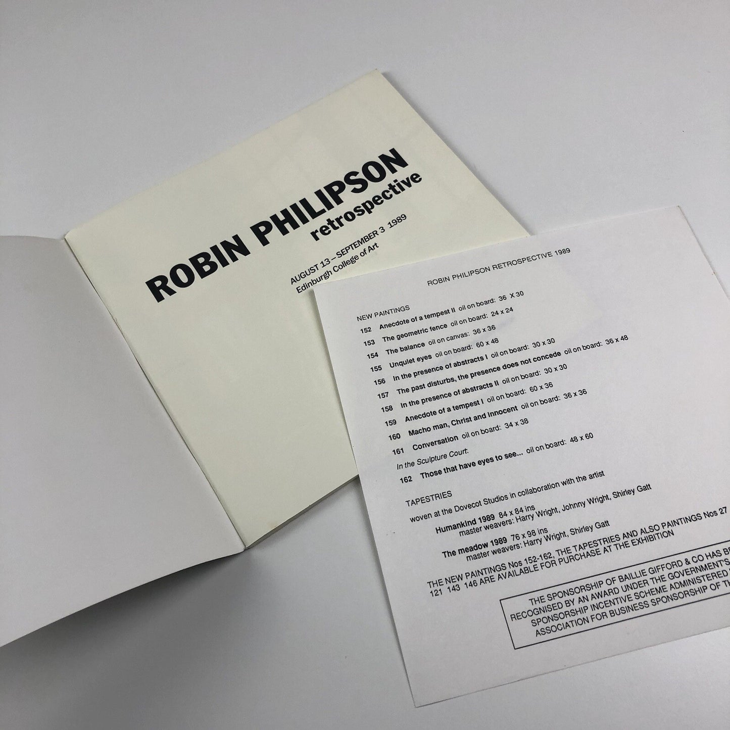 Robin Philipson retrospective | Edinburgh College of Art 1989