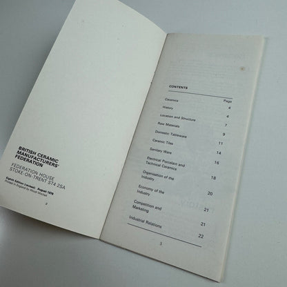 Leaflet Britain's Ceramic Industry British Ceramic Manufacturers Federation 1976