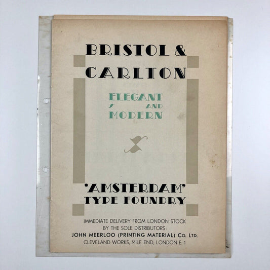 Bristol & Carlton | Amsterdam Type Foundry type specimen | Dick Dooijes, c.1929?