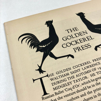 The Golden Cockerel Press – leaflet article printed for The Colophon, July 1931 | Engravings by Robert Gibbings