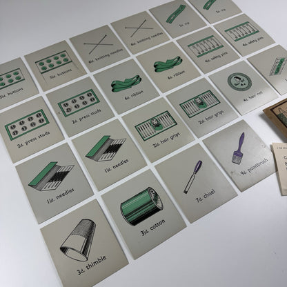 No 4 The Draper's Shop educational maths toy | E.J. Arnold c.1950s 22 cards