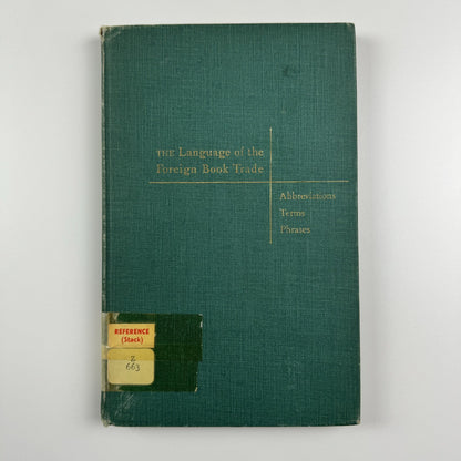 The Language of the Foreign Book Trade by Jerrold Orne | American Library Association, 1949