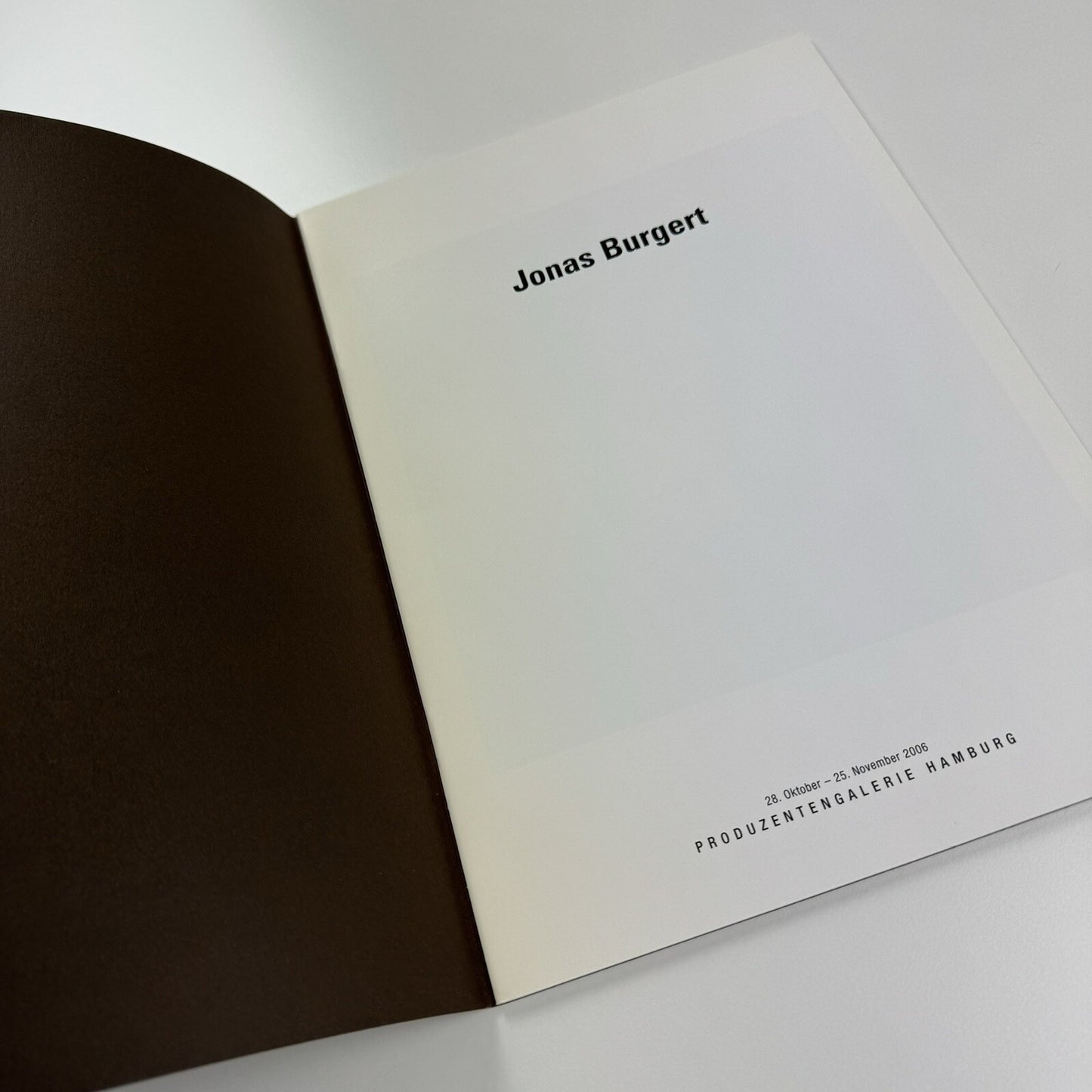 Jonas Burget | Produzentengalerie Hamburg, 2006 exhibition catalogue