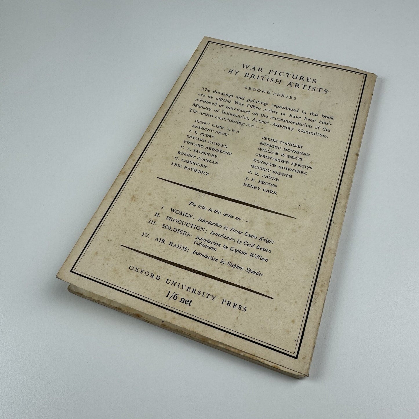 War Pictures by British Artists. Second series – Soldiers | Introduction by William Coldstream 1943