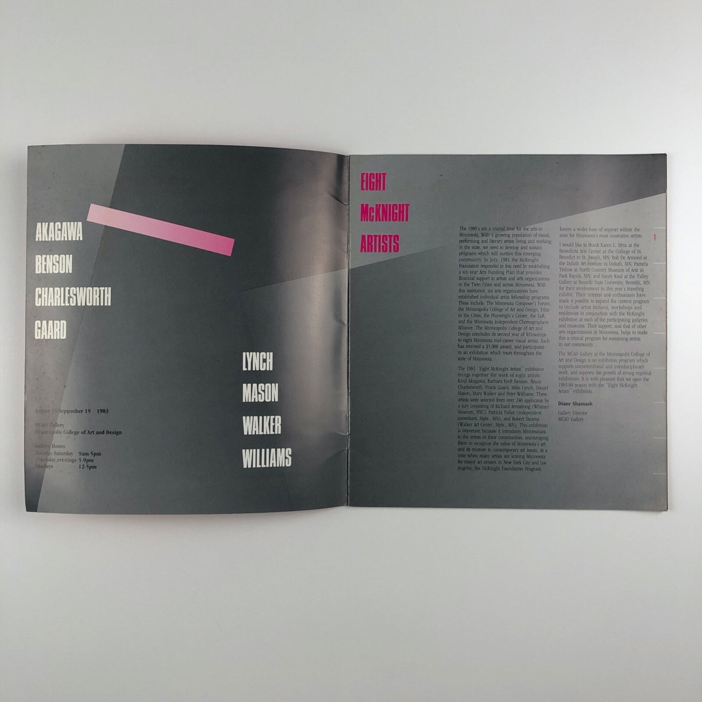 Eight McKnight Artists – Minneapolis College of Art and Design, 1983 catalogue