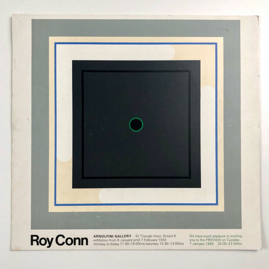 Roy Conn | Arnolfini Gallery Bristol, 2-page card | 8 January - 7 February 1969