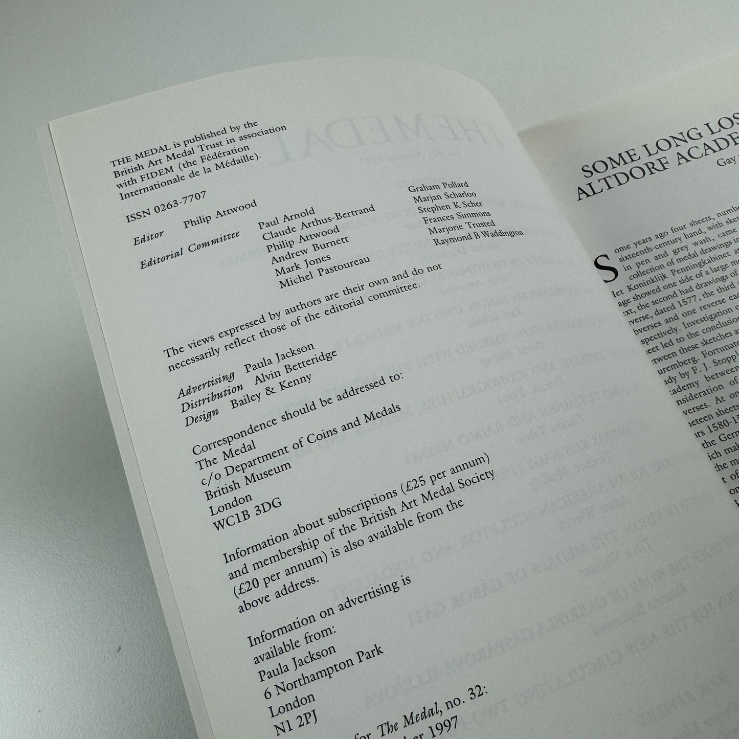 The Medal – British Art Medal Society | BAMS journal | Issue no.31, Autumn 1997