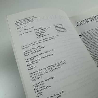 The Medal – British Art Medal Society | BAMS journal | Issue no.31, Autumn 1997