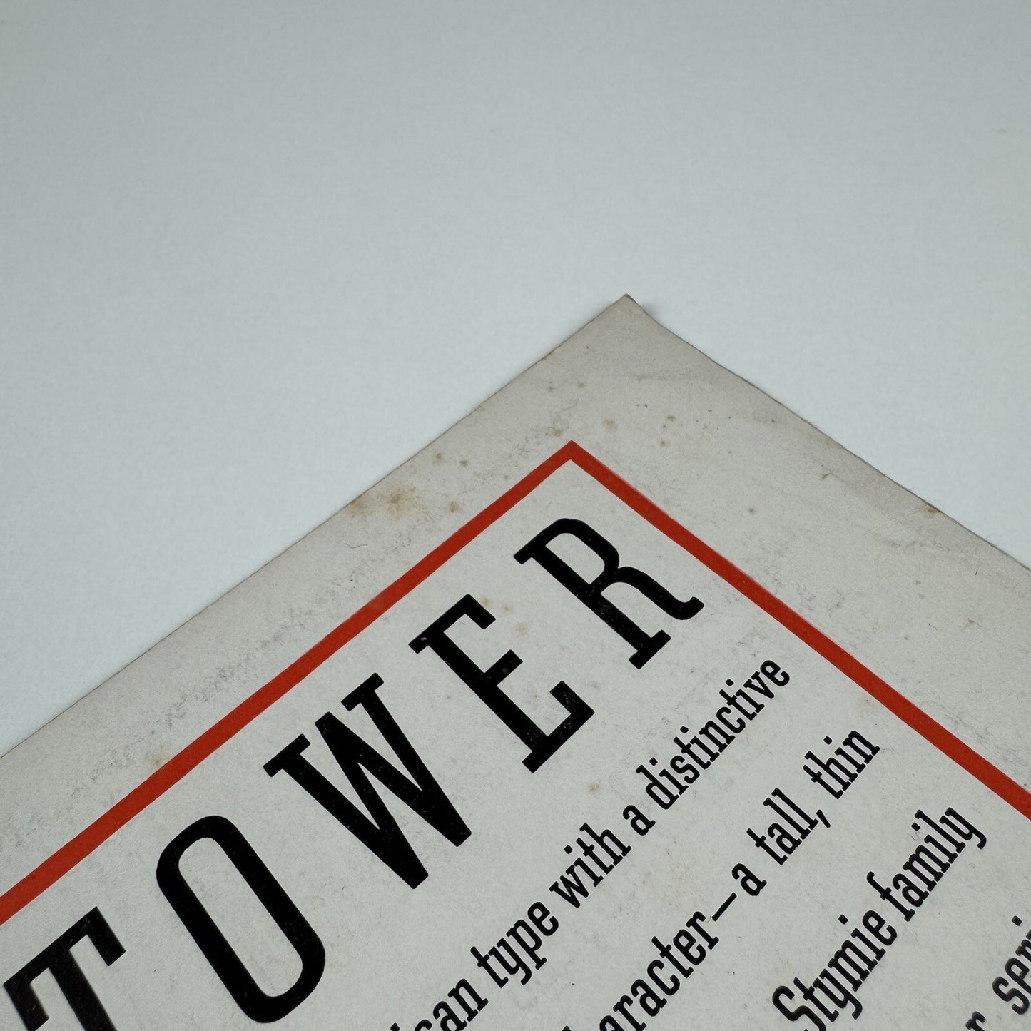 Tower – type specimen sheet for American Type Founders ATF | Undated, presumed 1930s