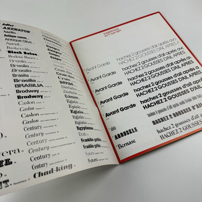Albert Hollenstein / Studio Hollenstein, Hollenstein Phototypo, Paris | Type specimen 1971