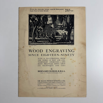 Prospectus Wood Engraving since eighteen-ninety by Bernard Sleigh | Sir Isaac Pitman c1932