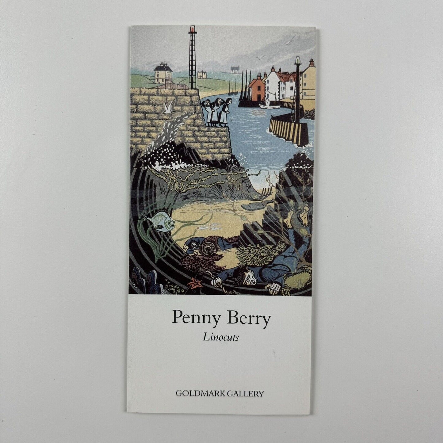 Penny Berry Linocuts - folded promotional card | Goldmark Gallery, undated