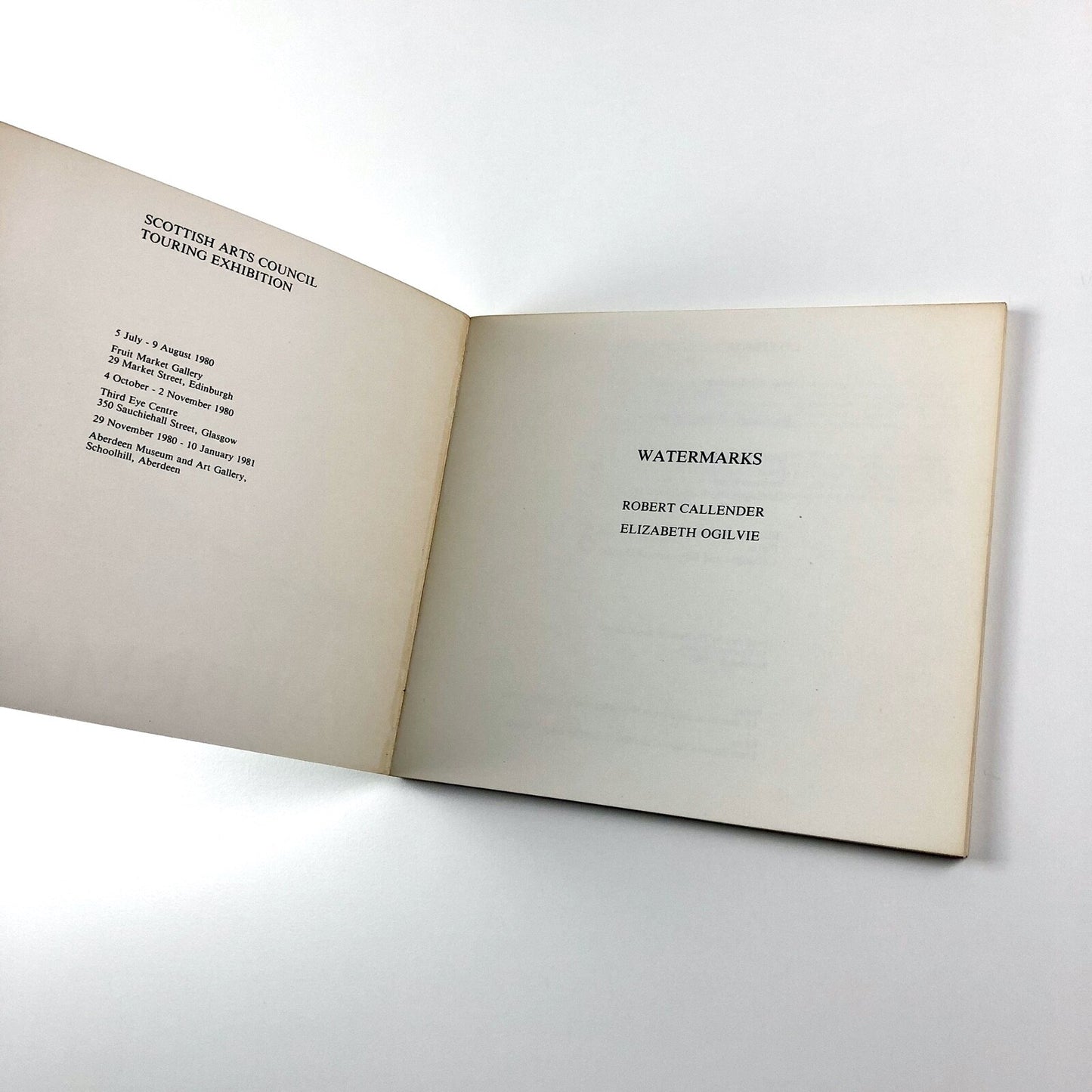 Watermarks: Robert Callender, and Elizabeth Ogilvie | Scottish Arts Council, 1980