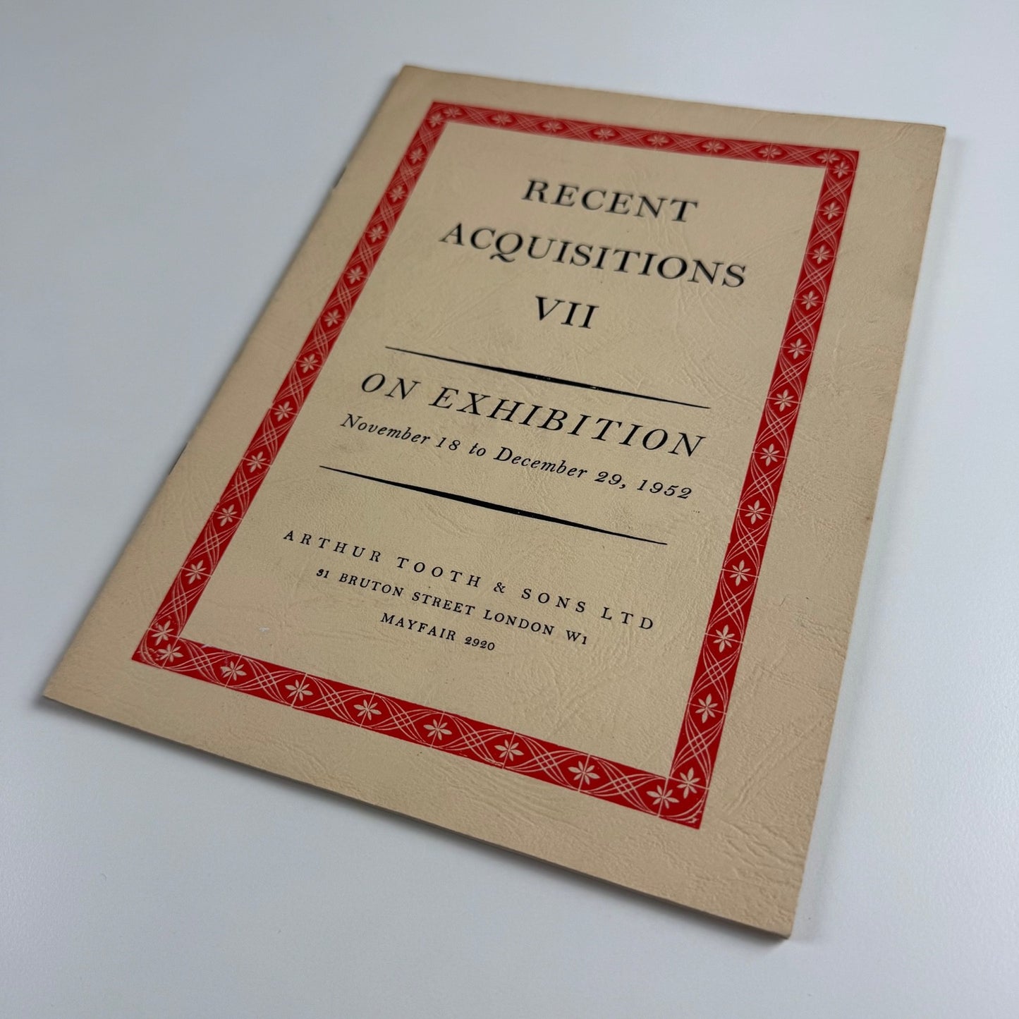 Recent Acquisitions VII Arthur Tooth & Sons Ltd November-December 1952