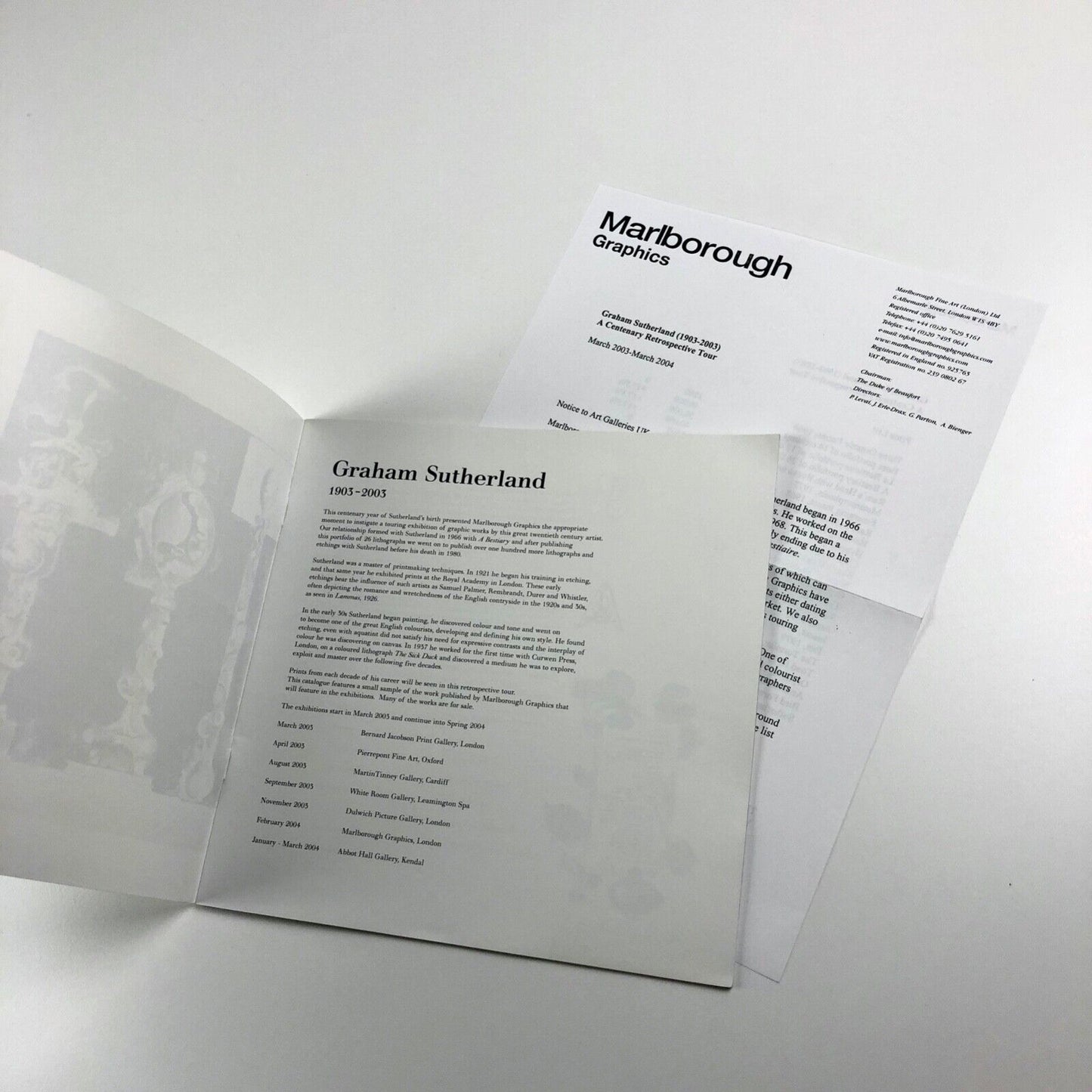 Graham Sutherland – Centenary Retrospective Tour | Marlborough catalogue, 2003