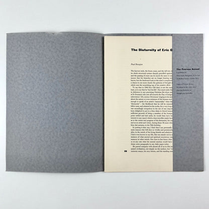 The Diuternity of Eric Gill | Paul Beaujon / Beatrice Warde offprint | Penrose Annual