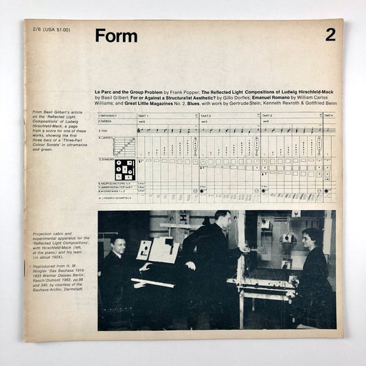 Form No. 2 art magazine | Philip Steadman, Frank Popper | 1st September 1966