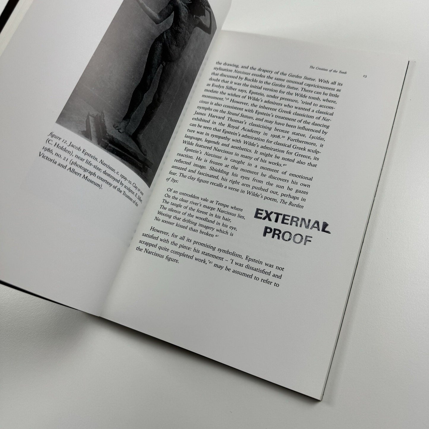 An Angel for a Martyr. Jacob Epstein's tomb for Oscar Wilde by Michael Pennington | Whiteknights Press, 1987