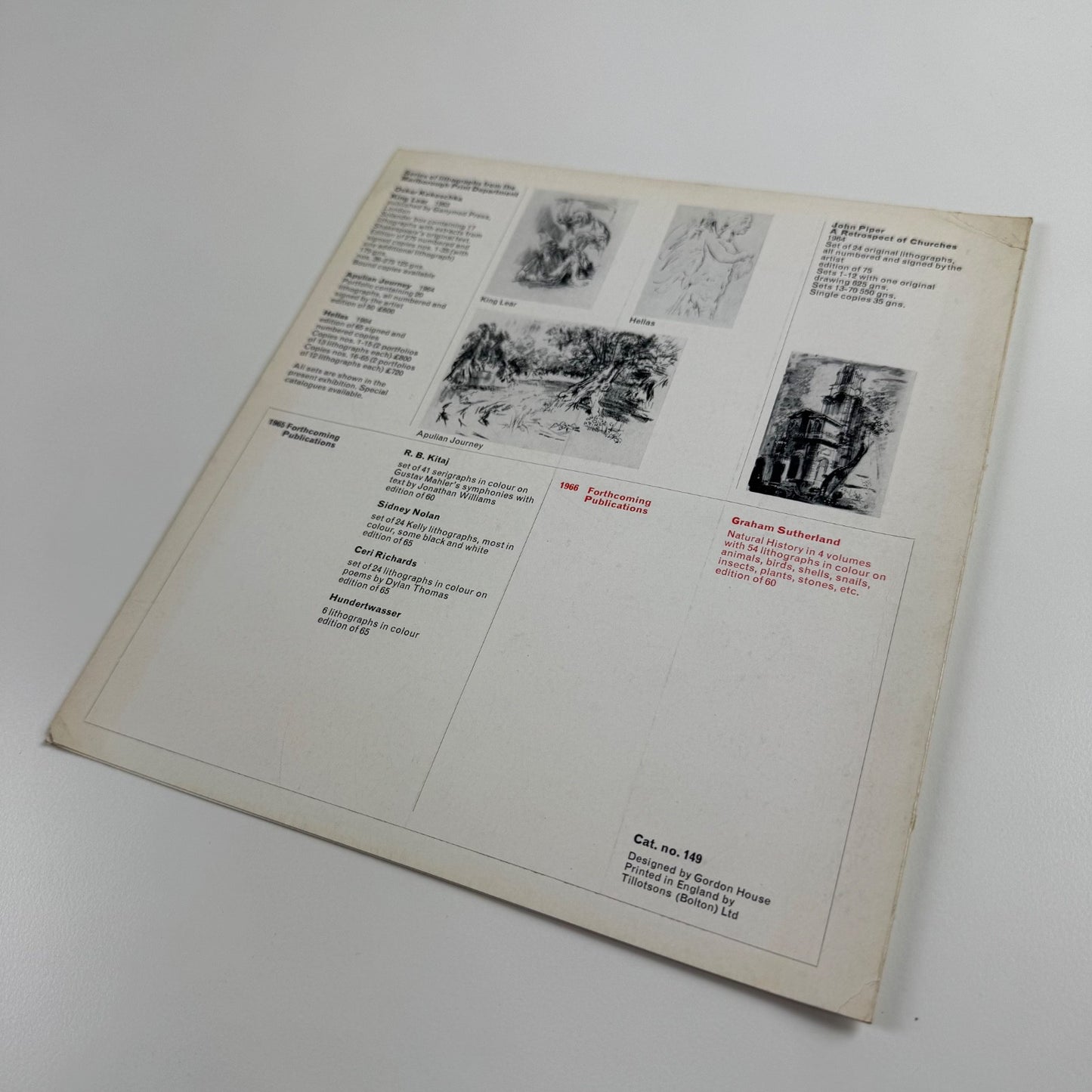 Opening of the Print Department | Marlborough 1965/6 cat.149 design by Gordon House