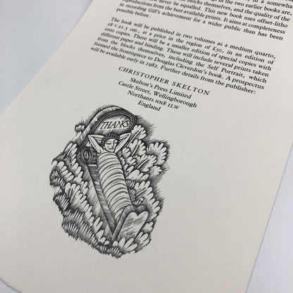 Promotional leaflet/prospectus The Engravings of Eric Gill | Christopher Skelton