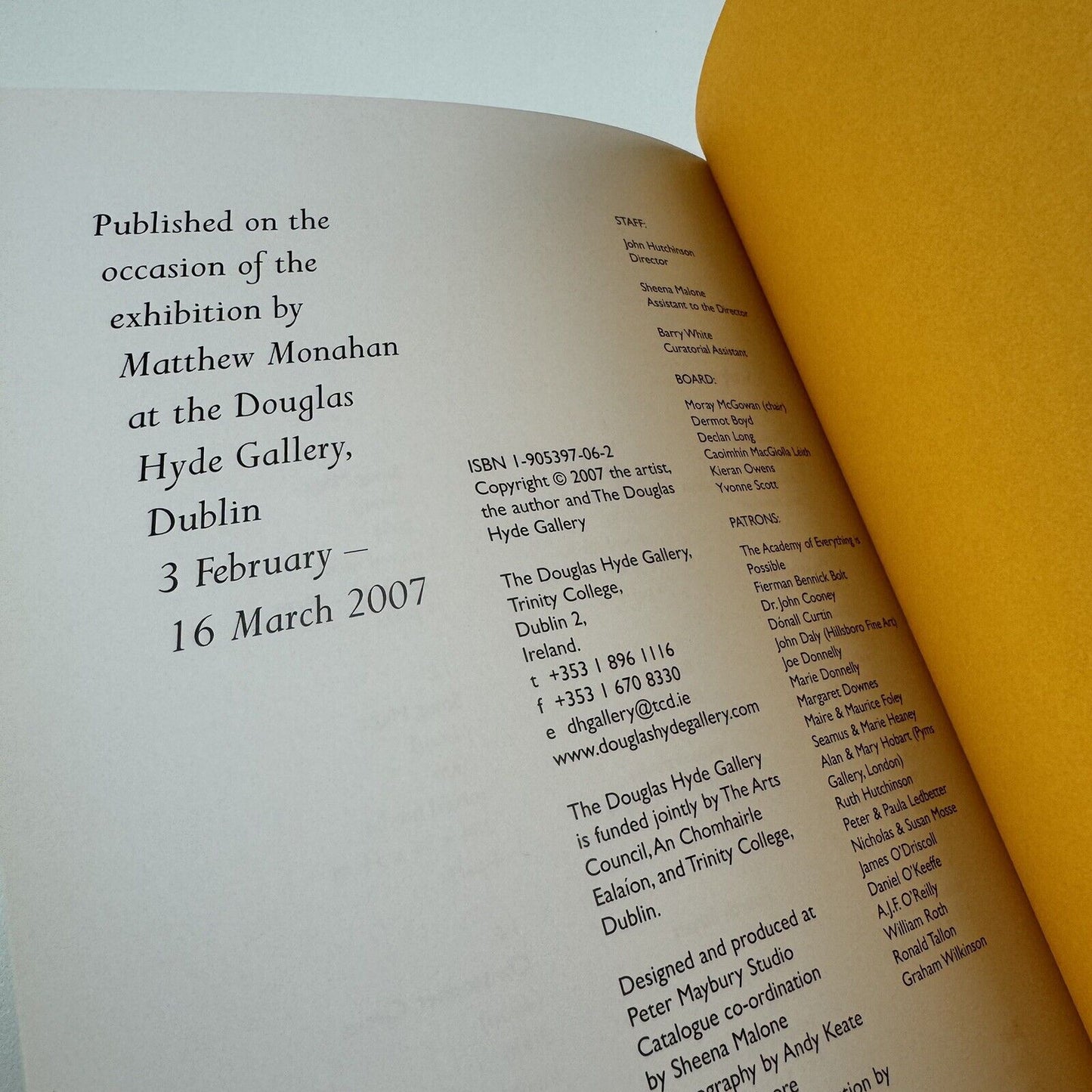 Matthew Monahan | Douglas Hyde Gallery, Dublin, 2007