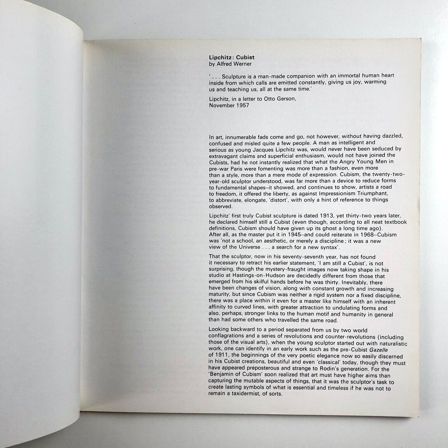 Lipchitz – The Cubist Period 1913–1930 | Marlborough-Gerson, 1968 | typography by Gordon House