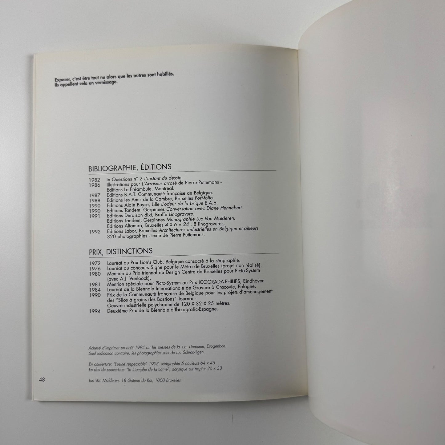 Luc Van Malderen (1994) | Galerie de Roi, Brussels | inscribed by the artist