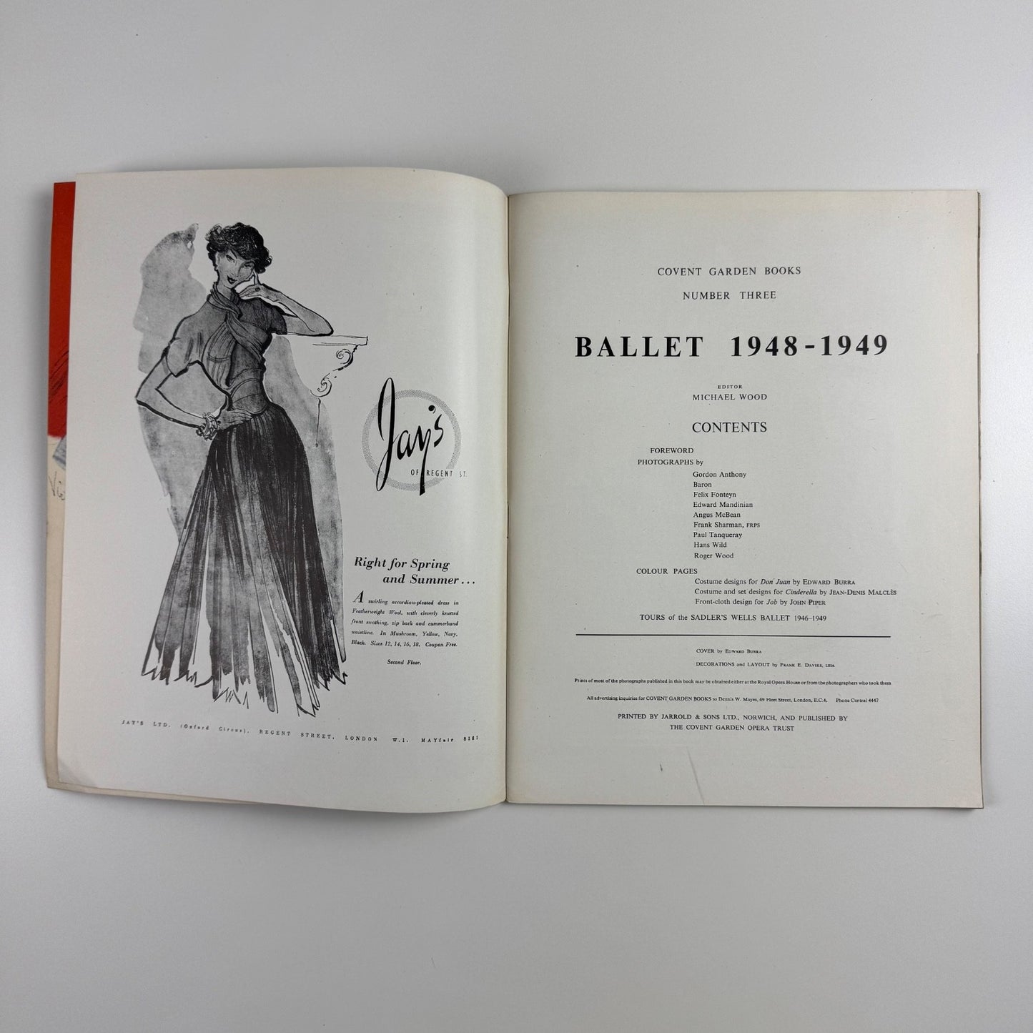Covent Garden Books. Number three. Ballet 1948-1949 cover Edward Burra
