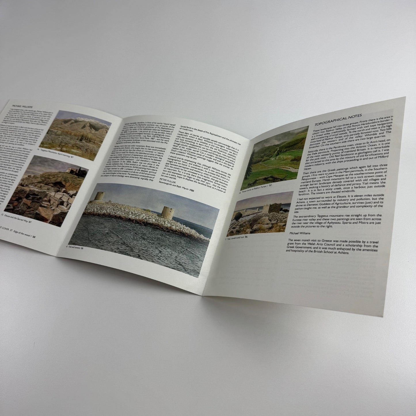 Folding card/catalogue for Michael Williams. Recent Landscapes | Austin/Desmond Fine Art undated c.1988