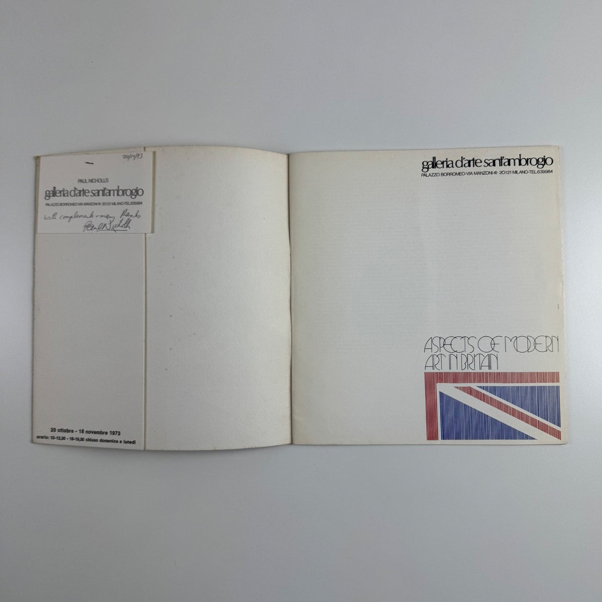 Aspects of Modern Art in Britain | Galleria d’art Sant’Ambrogio, 1973