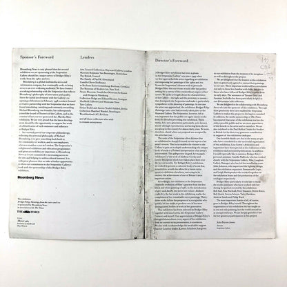 Bridget Riley: Paintings from the 1960s and 70s | Serpentine Gallery exhibition booklet, 1999