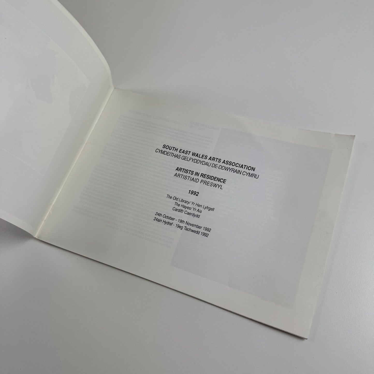 Artists in Residence. South East Wales Arts Association | The Old Library, 1992
