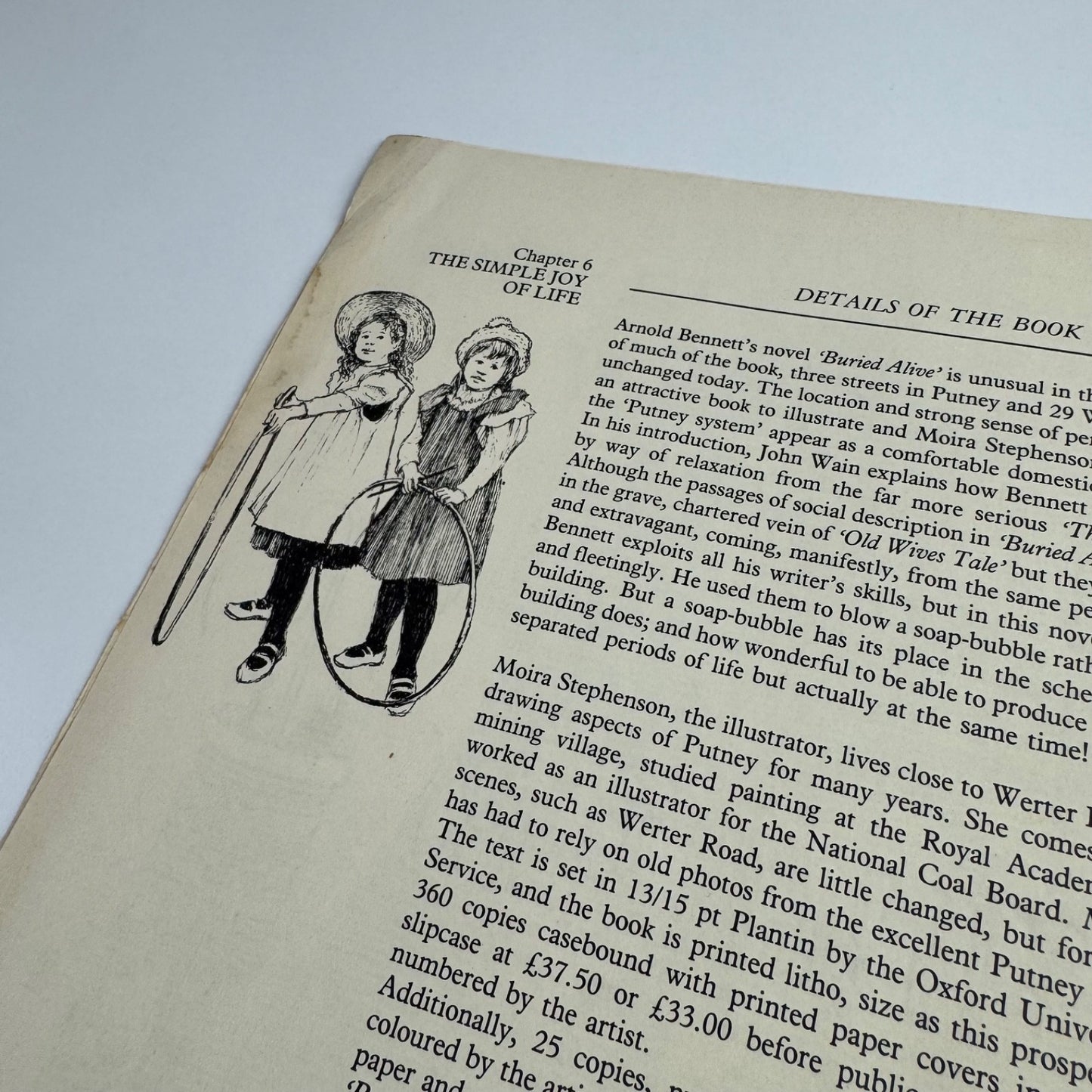 Prospectus for Buried Alive by Arnold Bennett | The Inky Parrot Press, 1985