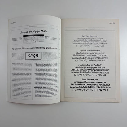 Type specimen booklet for Avantis | Berthold Types 176, undated