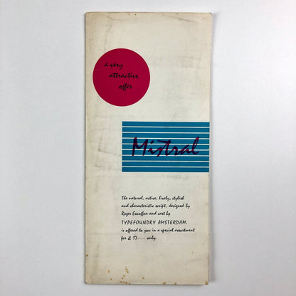 Mistral type specimen leaflet with 6 inserts | Typefoundry Amsterdam | Roger Excoffon