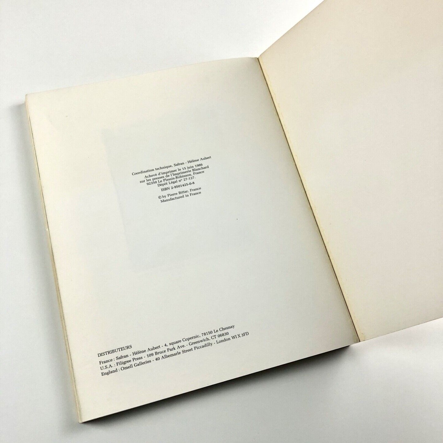 Pierre Bittar | Imprimerie Blanchard catalogue, 1986 inscribed
