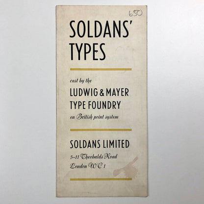 Soldans' Types specimen leaflet – Ludwig & Mayer Type Foundry | Soldans Limited