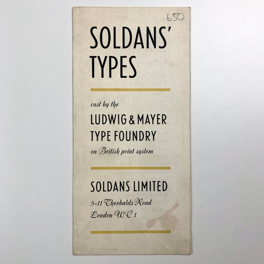 Soldans' Types specimen leaflet – Ludwig & Mayer Type Foundry | Soldans Limited